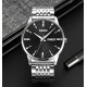 Мужские классические часы Skmei 9323SIBK Silver-Black с серебристым браслетом и календарем