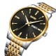 Мужские классические часы Skmei 9323TGDBK Silver/Gold-Black с минеральным стеклом и календарем