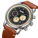 Мужские часы Skmei 9318BEBN Beige-Brown с хронографом и кожаным ремешком