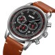 Чоловічий годинник Skmei 9318BKBN Black-Brown з хронографом та шкіряним ремінцем