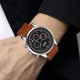 Чоловічий годинник Skmei 9318BKBN Black-Brown з хронографом та шкіряним ремінцем