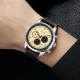 Чоловічий наручний годинник Skmei 9318BEBK Beige-Black з хронографом та шкіряним ремінцем