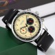 Чоловічий наручний годинник Skmei 9318BEBK Beige-Black з хронографом та шкіряним ремінцем