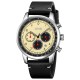 Чоловічий наручний годинник Skmei 9318BEBK Beige-Black з хронографом та шкіряним ремінцем