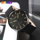 Чоловічий годинник Skmei 1984BGD Gold-braided belt з мінеральним склом та шкіряним ремінцем