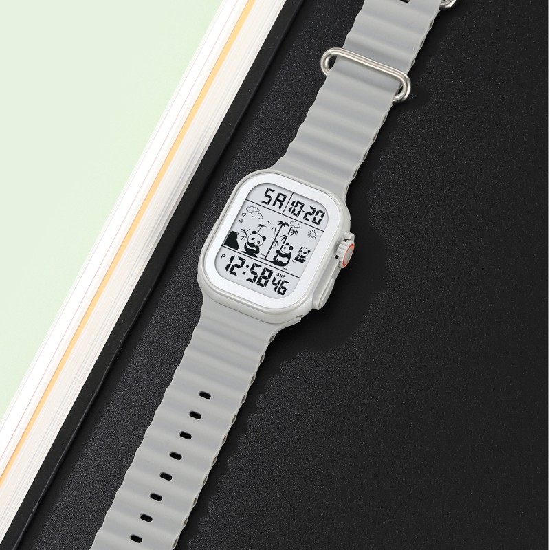 Женские часы Skmei 2247GY Grey с электронным циферблатом и подсветкой