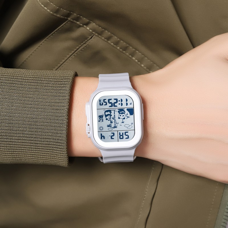 Женские часы Skmei 2247GY Grey с электронным циферблатом и подсветкой