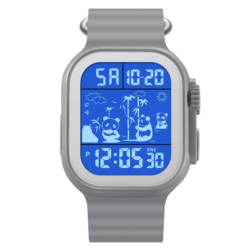 Женские часы Skmei 2247GY Grey с электронным циферблатом и подсветкой