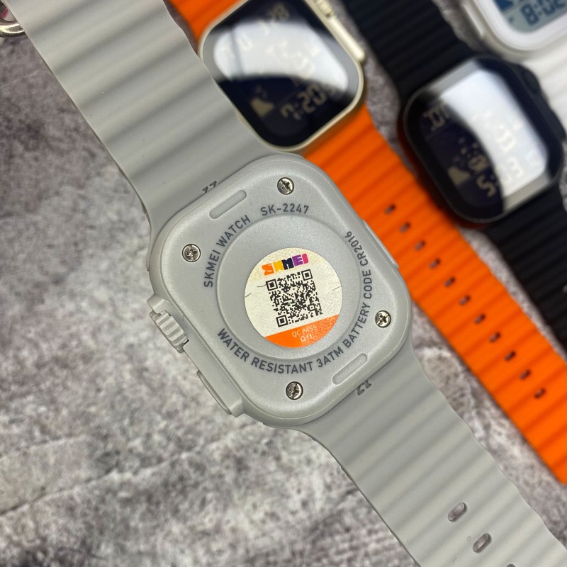 Женские часы Skmei 2247GY Grey с электронным циферблатом и подсветкой