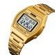 Жіночий годинник Skmei 1328GD Gold у класичному стилі з електронним циферблатом та підсвічуванням