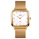 Женские классические часы Skmei 1555SGD Gold с золотистым металлическим браслетом и минеральным стеклом