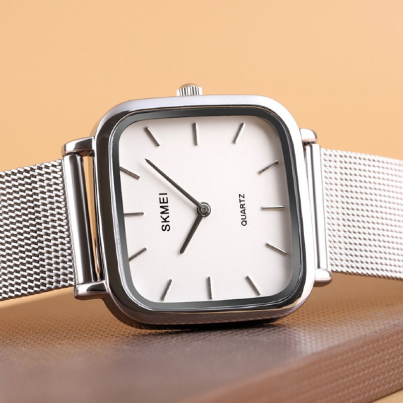 Жіночий годинник Skmei 1555SSI Silver у класичному стилі зі сріблястим браслетом та мінеральним склом