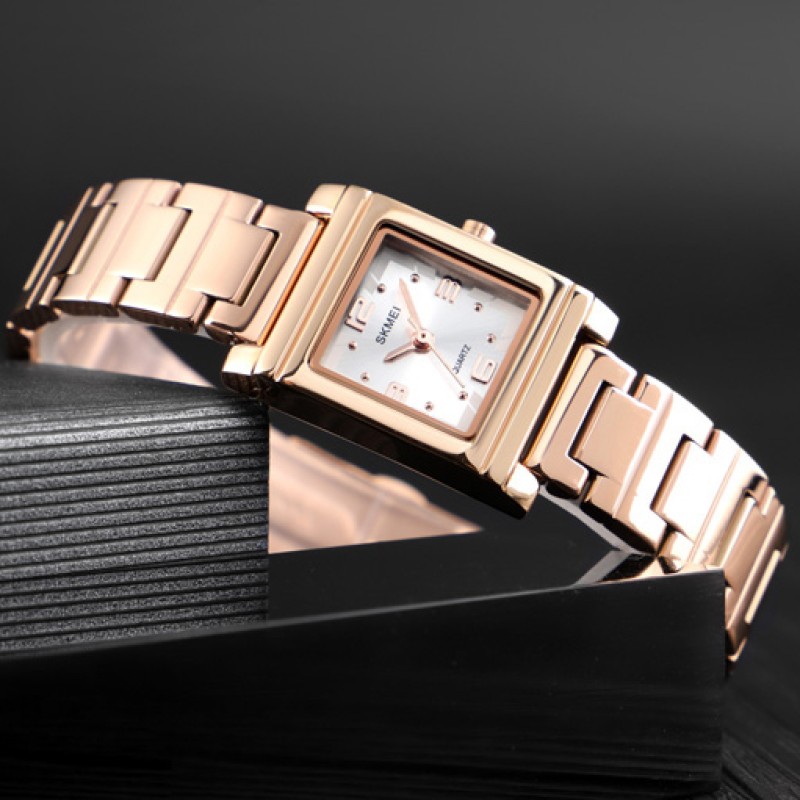 Жіночий класичний годинник Skmei 1388RG Rose Gold з мінеральним склом та металевим браслетом