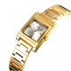 Женские классические часы Skmei 1388GD Gold с минеральным стеклом и золотистым браслетом