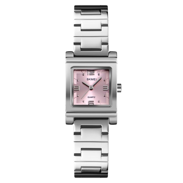 Жіночий годинник Skmei 1388PK Pink з рожевим циферблатом та сріблястим браслетом