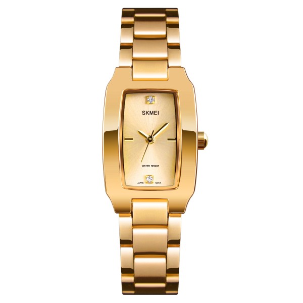 Женские часы Skmei 1400GD Gold с золотистым браслетом и минеральным стеклом