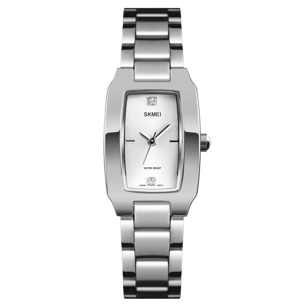 Жіночий годинник Skmei 1400SI Silver у сріблястому кольорі з мінеральним склом та металевим браслетом