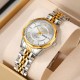 Жіночий класичний годинник Skmei 9264TGDSI Silver/Gold-Silver з металевим браслетом та календарем