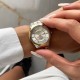 Жіночий класичний годинник Skmei 9264TGDSI Silver/Gold-Silver з металевим браслетом та календарем