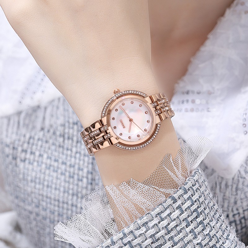 Женские наручные часы Skmei 1979RG Rose Gold с минеральным стеклом и металлическим браслетом