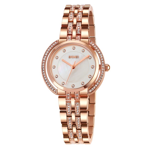 Женские наручные часы Skmei 1979RG Rose Gold с минеральным стеклом и металлическим браслетом