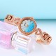 Жіночий класичний годинник Skmei 2001BU Blue з мінеральним склом та браслетом кольору рожеве золото