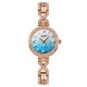 Жіночий класичний годинник Skmei 2001BU Blue з мінеральним склом та браслетом кольору рожеве золото