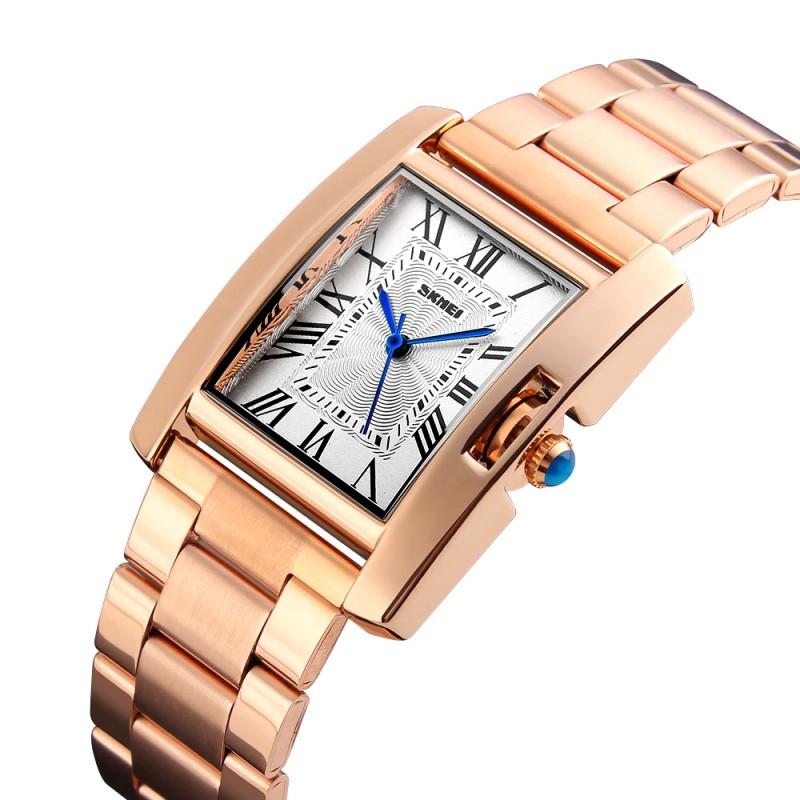 Жіночий наручний годинник Skmei 1284RG Rose Gold у кольорі рожеве золото з металевим браслетом