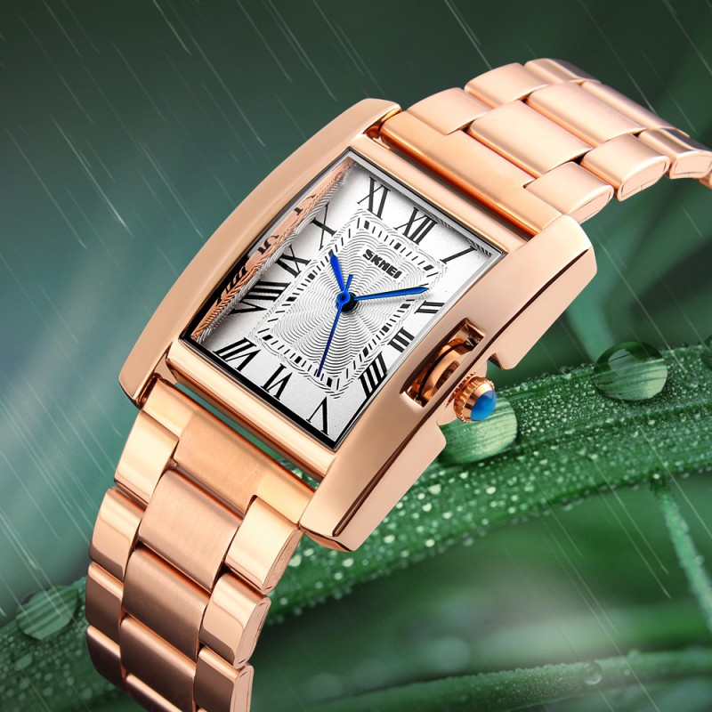 Жіночий наручний годинник Skmei 1284RG Rose Gold у кольорі рожеве золото з металевим браслетом