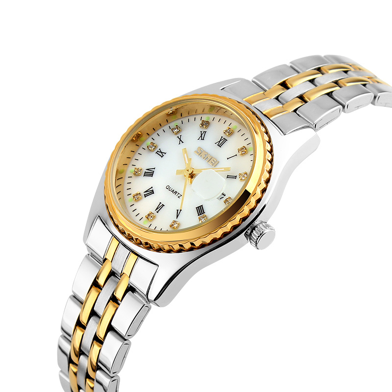 Жіночий годинник Skmei 9098WT-S White Lady зі сріблястим браслетом та мінеральним склом