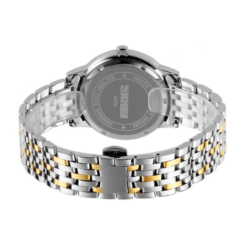 Жіночий годинник Skmei 9272TGDBK-S Gold/Silver-Black класичний з металевим браслетом