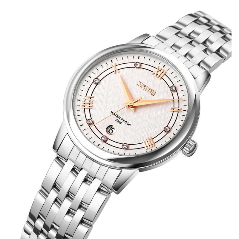 Жіночий класичний годинник Skmei 9272SISI-S Silver-Silver Lady зі сріблястим браслетом та мінеральним склом
