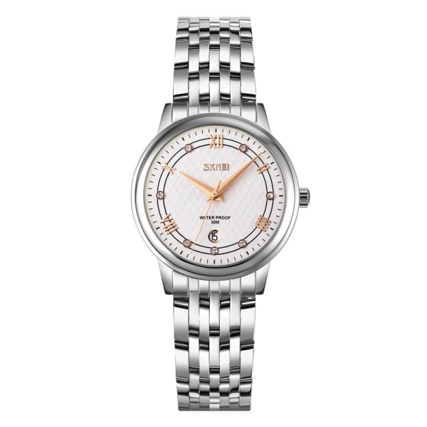 Жіночий класичний годинник Skmei 9272SISI-S Silver-Silver Lady зі сріблястим браслетом та мінеральним склом