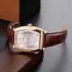 Мужские классические часы Skmei 9306RGSI Rose Gold-Silver с минеральным стеклом и кожаным ремешком