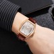 Мужские классические часы Skmei 9306RGSI Rose Gold-Silver с минеральным стеклом и кожаным ремешком