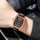 Мужские часы Skmei 9306RGBK Rose Gold-Black с минеральным стеклом и кожаным ремешком