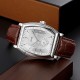 Чоловічий класичний годинник Skmei 9306SISI Silver-Silver з прямокутним корпусом та шкіряним ремінцем
