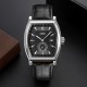 Чоловічий класичний годинник Skmei 9306SIBK Silver-Black зі сріблястим прямокутним корпусом та шкіряним ремінцем