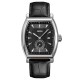 Чоловічий класичний годинник Skmei 9306SIBK Silver-Black зі сріблястим прямокутним корпусом та шкіряним ремінцем