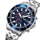 Мужские часы Skmei 9335SIBU Silver-Blue с хронографом и календарем, серебристый браслет