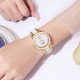 Жіночий класичний годинник Skmei 2175GD Gold з мінеральним склом та золотистим браслетом