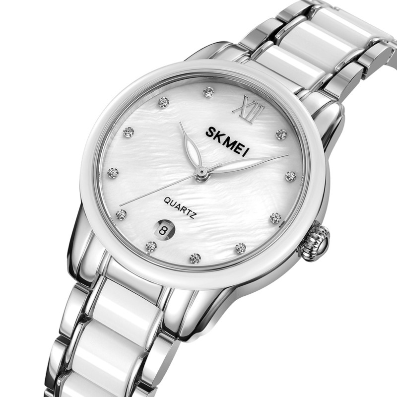 Жіночий годинник Skmei 2175SI Silver з металевим браслетом та мінеральним склом
