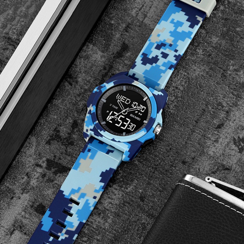 Чоловічий тактичний годинник Skmei 2199CMAF Air Force Camouflage з комбінованим циферблатом