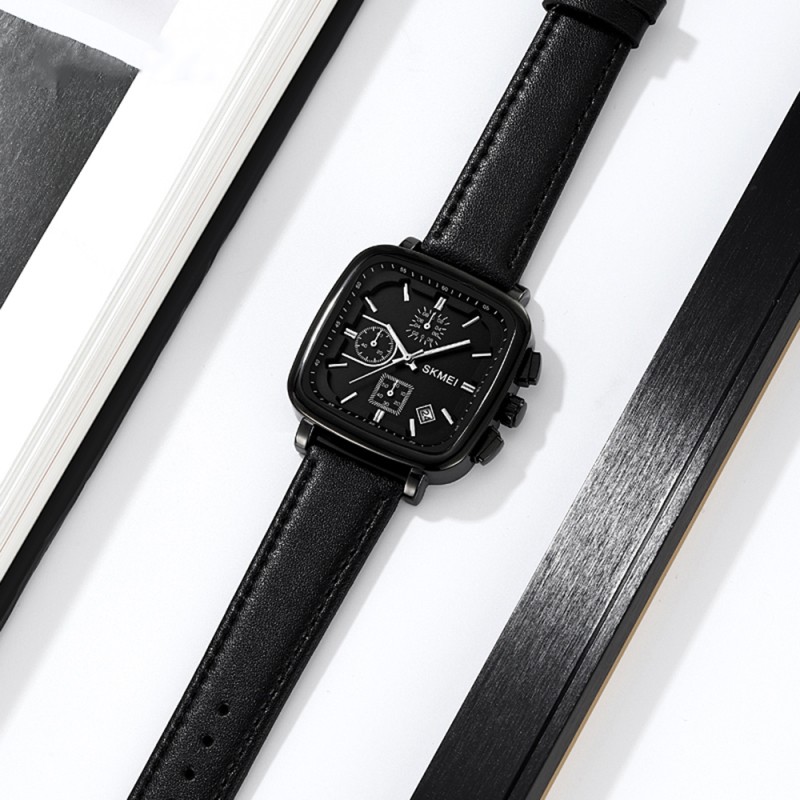 Чоловічий годинник Skmei 2182BKSI Black-Silver з календарем та секундоміром