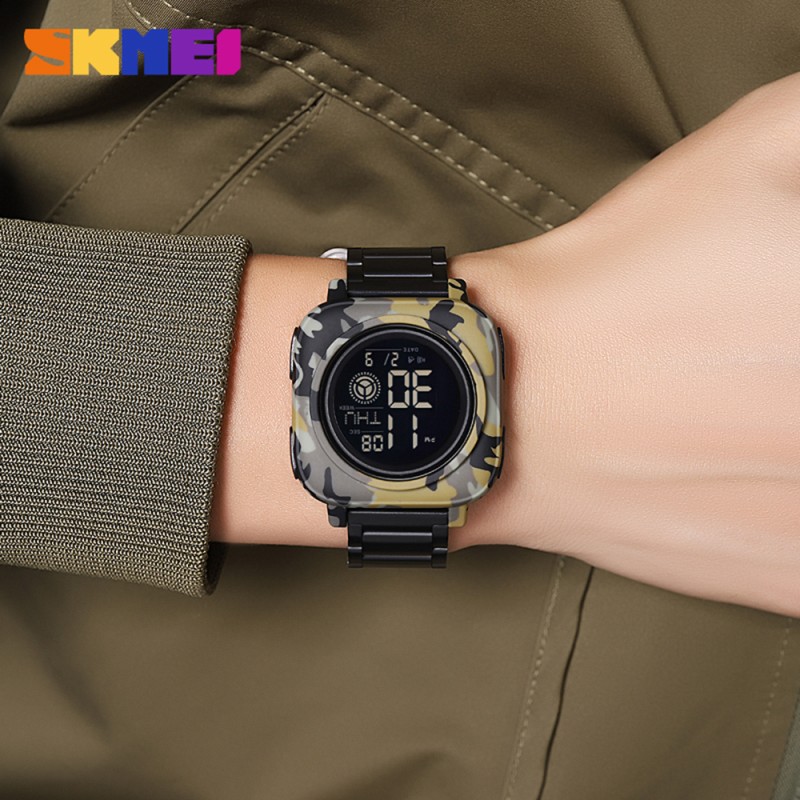 Чоловічий годинник Skmei 2131CMGN Camo Green з електронним циферблатом та камуфляжним корпусом