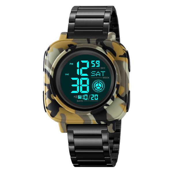 Чоловічий годинник Skmei 2131CMGN Camo Green з електронним циферблатом та камуфляжним корпусом