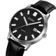 Чоловічий класичний годинник Skmei 2252SIBK Silver-Black зі шкіряним ремінцем та мінеральним склом