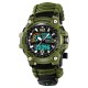 Мужские тактические часы Skmei 1283NAG Army Green с компасом и паракордовым ремешком