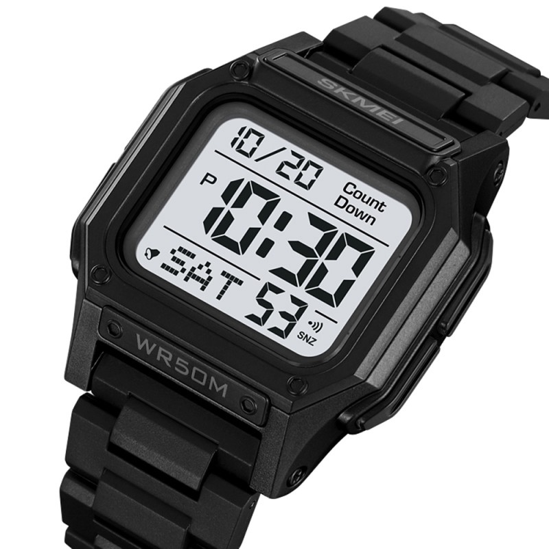 Чоловічий спортивний годинник Skmei 2264BKWT Black-White з електронним циферблатом та підсвічуванням