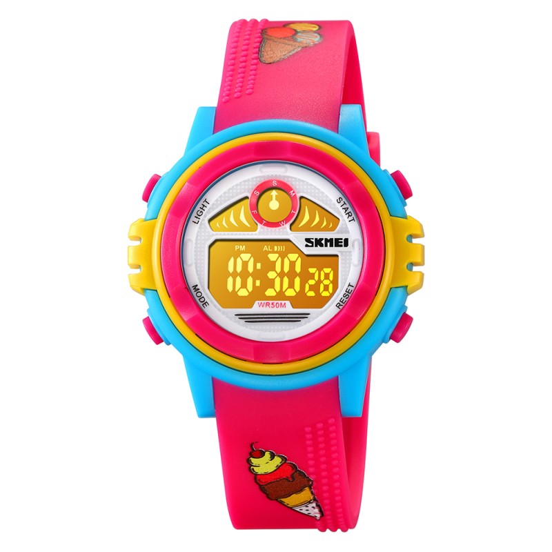 Дитячий спортивний годинник Skmei 2266IC Ice Cream Blue-Pink з електронним циферблатом та підсвічуванням